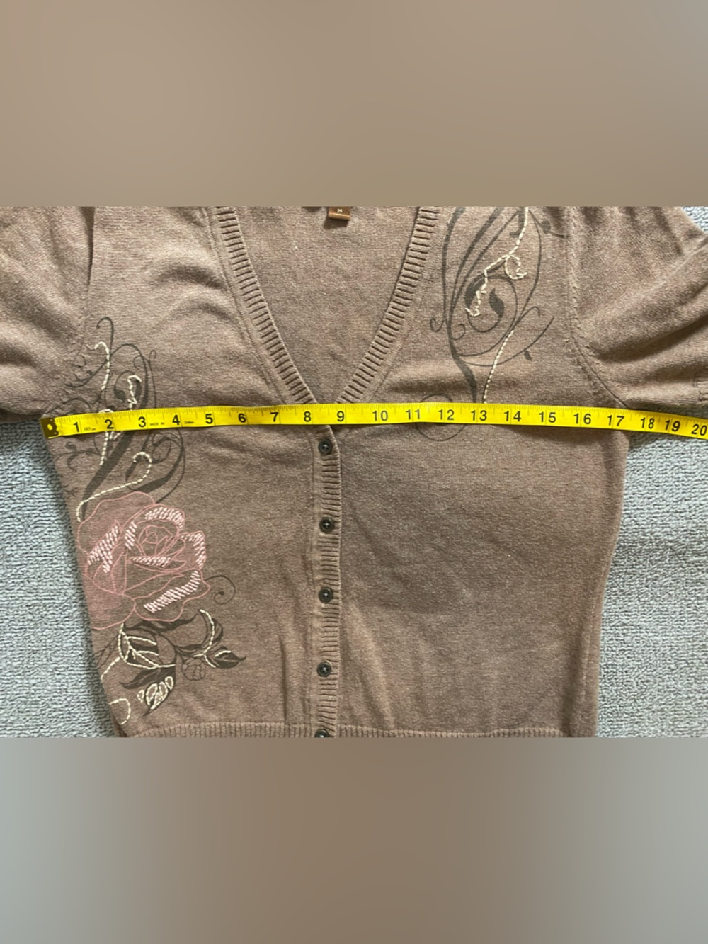 Sonoma Y2K Vintage Soft Girl Cottagecore Floral V-Neck Short Sleeve Cardigan - Picture 5 of 7